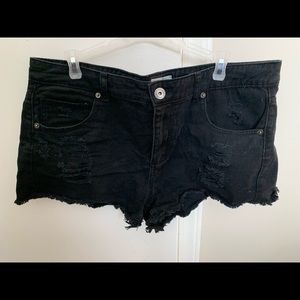 Mudd Black ripped jean shorts